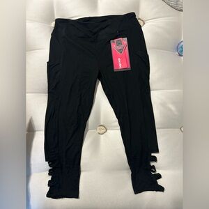 Shosho Black Leggings with Side Cutouts